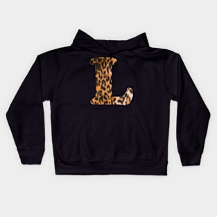 Letter L leopard print Kids Hoodie